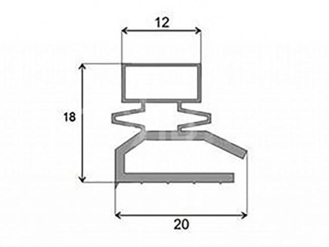 Уплотнитель 480*553мм для холодильника Бирюса 18, 22 саморезы